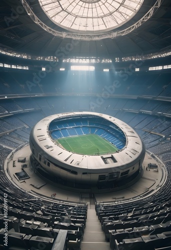Futuristic soccer stadium