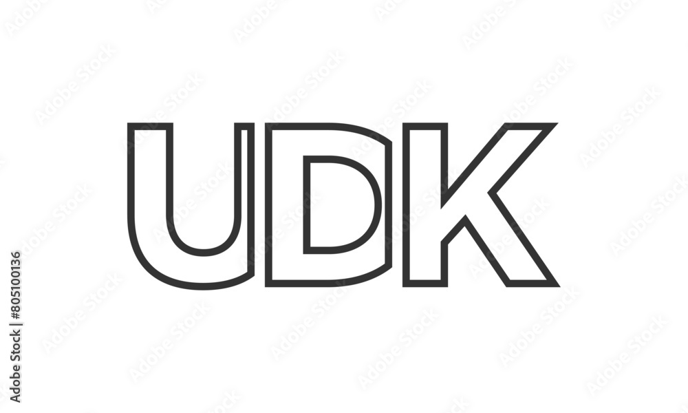 UDK logo design template with strong and modern bold text. Initial based vector logotype featuring simple and minimal typography. Trendy company identity. UDK logo design template with strong and modern bold text. Initial based vector logotype featuring simple and minimal typography. Trendy company identity.