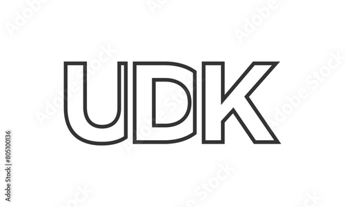 UDK logo design template with strong and modern bold text. Initial based vector logotype featuring simple and minimal typography. Trendy company identity.