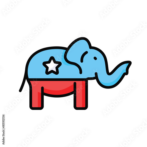 Get his amazing icon of us republican party, elephant vector