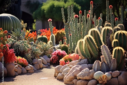 Huntington Library Botanical Gardens, USA: A scene from the Desert Garden featuring a diverse collection of cacti and succulents.
