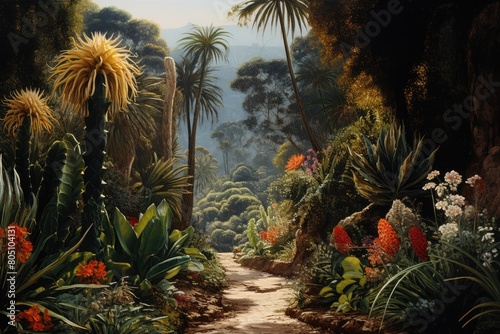 Nikitsky Botanical Garden  Russia  A scene from the subtropical plants section in Crimea.