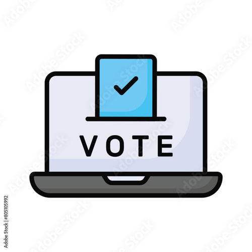 Online voting vector design, isolated on white background