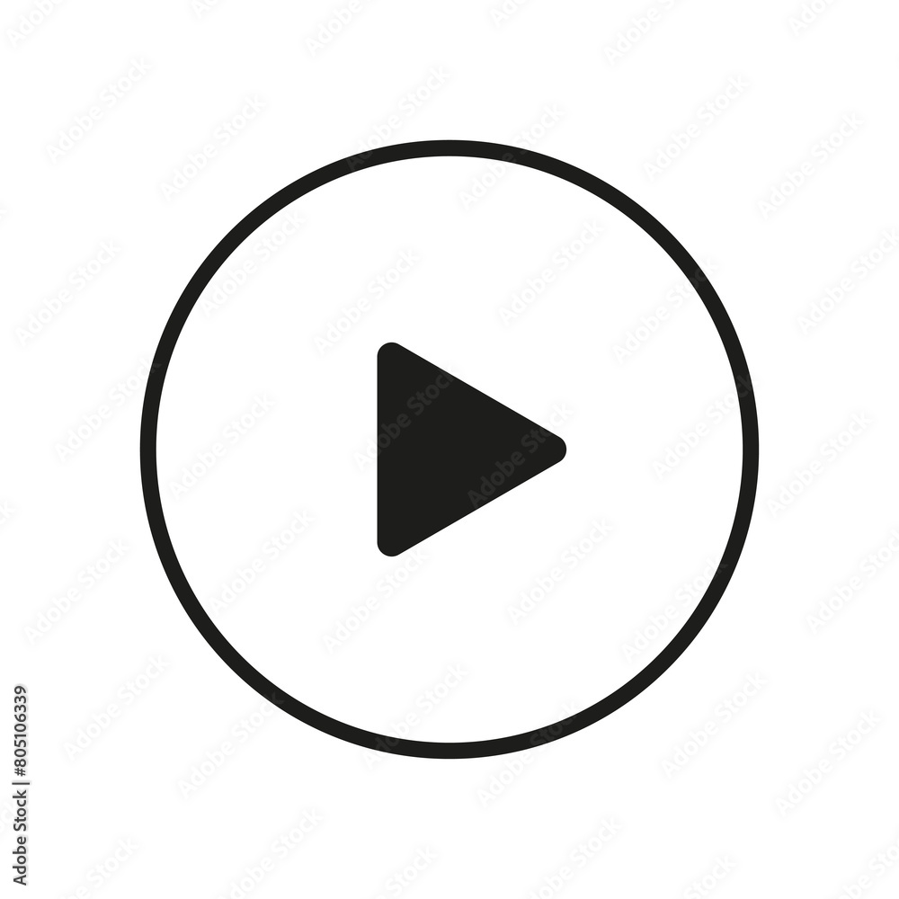 Play button icon transparent background. Media player symbol. Play button icon transparent background. Media player symbol.