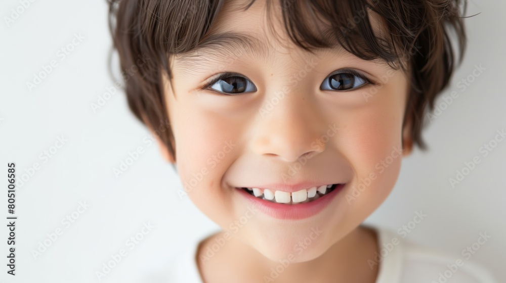 日本人の10代の男の子、笑顔のアップ、白背景
日本人の10代の男の子、笑顔のアップ、白背景