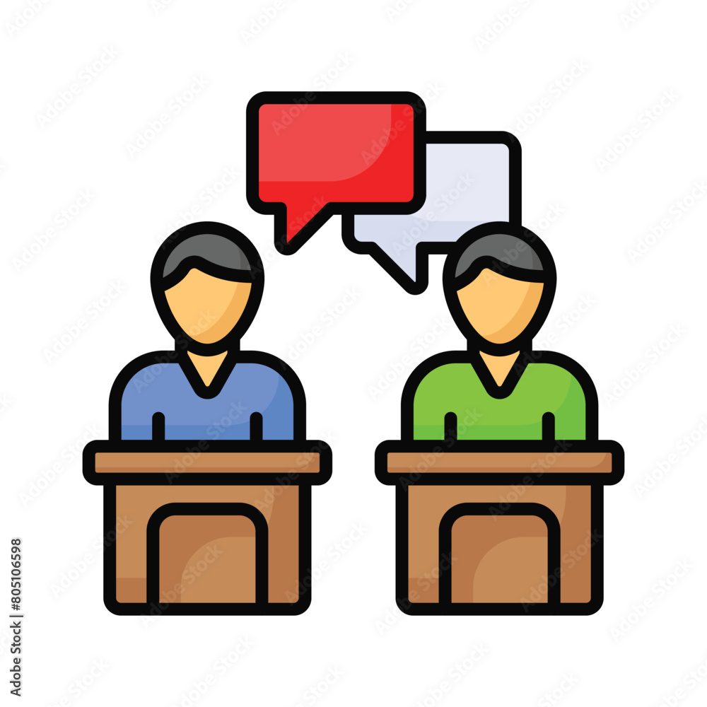Get this amazing icon of debate in flat style Get this amazing icon of debate in flat style