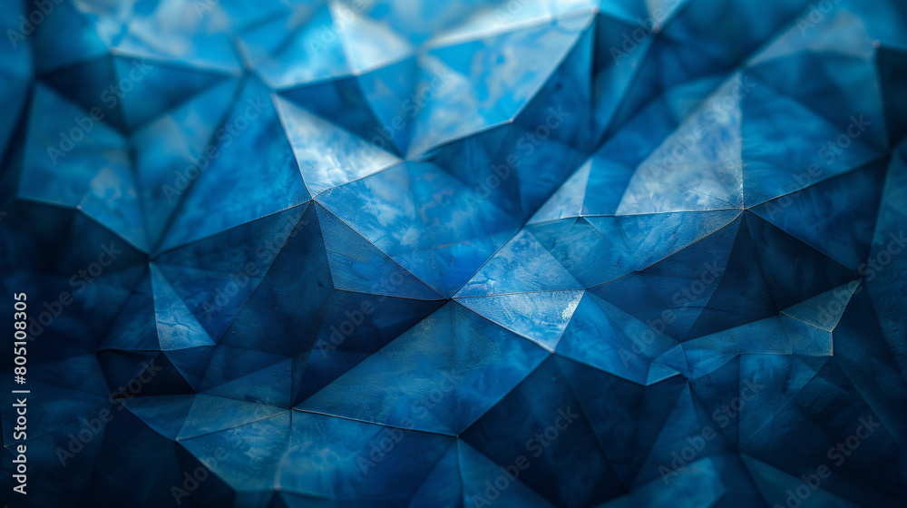 Obraz premium Blue abstract background with triangular pattern