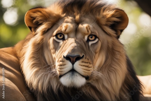  lion isolated white asian animal male aggressive mammal dominant brown carnivore impressive gaze magnificent1 front cat predator muscular attentive whisker mane hunting wild proud large wildlife 