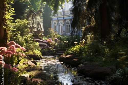St. Petersburg Botanical Garden, Russia: A scene from the gardens on Aptekarsky Island.