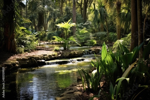 Kanapaha Botanical Gardens, USA: A scene from the tropical-themed gardens in Gainesville, Florida. photo