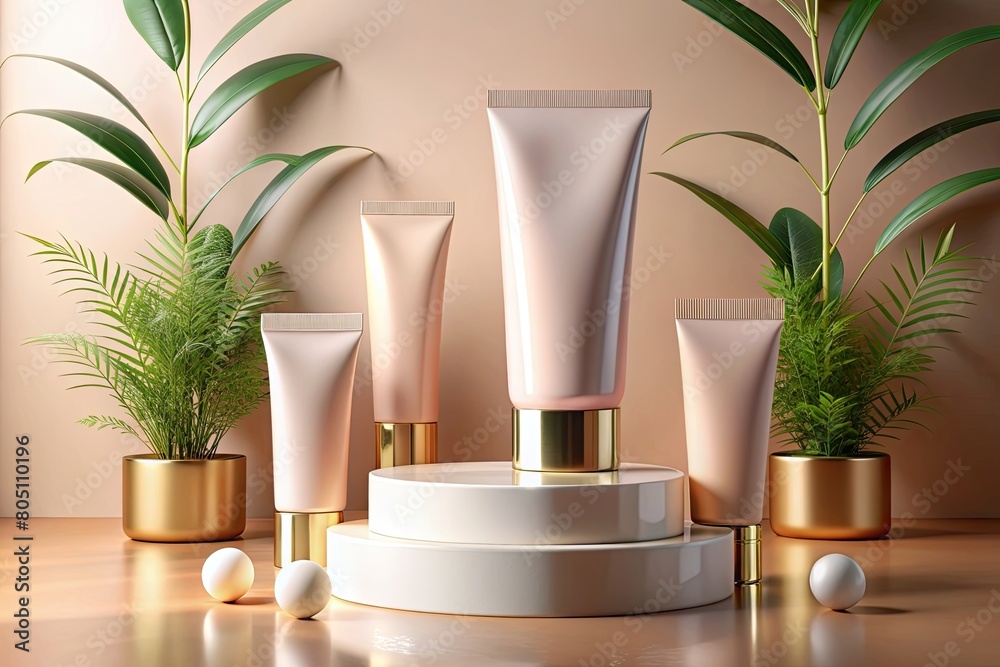 creme lotion cosmetics podium presentation mockup creme lotion cosmetics podium presentation mockup