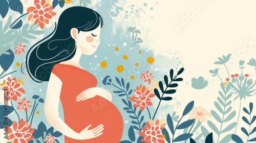 Serene Pregnancy Illustration