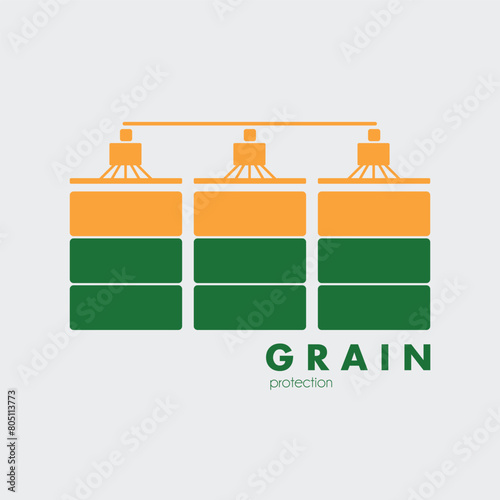 Grain protection silo logo vector illustration design