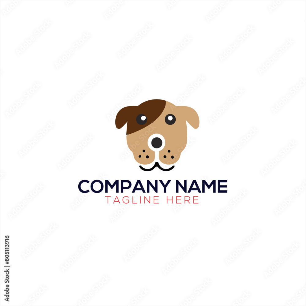 dog and cat logo design. vector design illustration of dog and cat element symbols 
