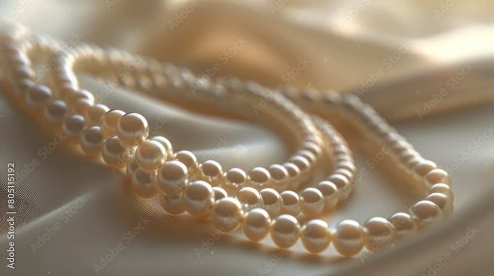 2050_ a pearl necklace for marriage,mysterious,delicate light, --ar 16:9 Job ID: dd7cc4f8-51ec-4bad-8e8f-78d512b1926e