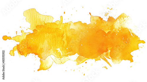 yellow orange watercolor spot isolated