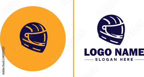 helmet icon Rider speed protection safety protect flat helmet logo sign symbol editable vector