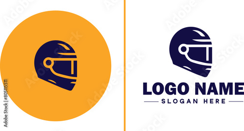 helmet icon Rider speed protection safety protect flat helmet logo sign symbol editable vector