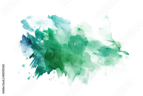 green blue colored watercolor paint fleck splash isolated on white or transparent png photo