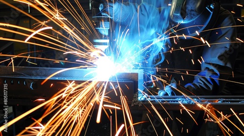 Metalworking and Welding: Scenes of metal fabrication and structural work.  photo