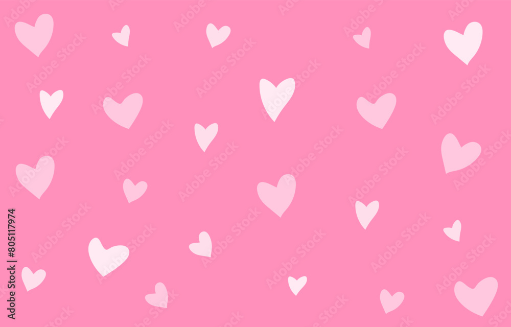 Heart background.Hand draw heart on pink background.Love wallpaper.Doodle vector. Heart background.Hand draw heart on pink background.Love wallpaper.Doodle vector.