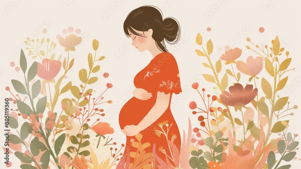 Serene Maternity Illustration Serene Maternity Illustration