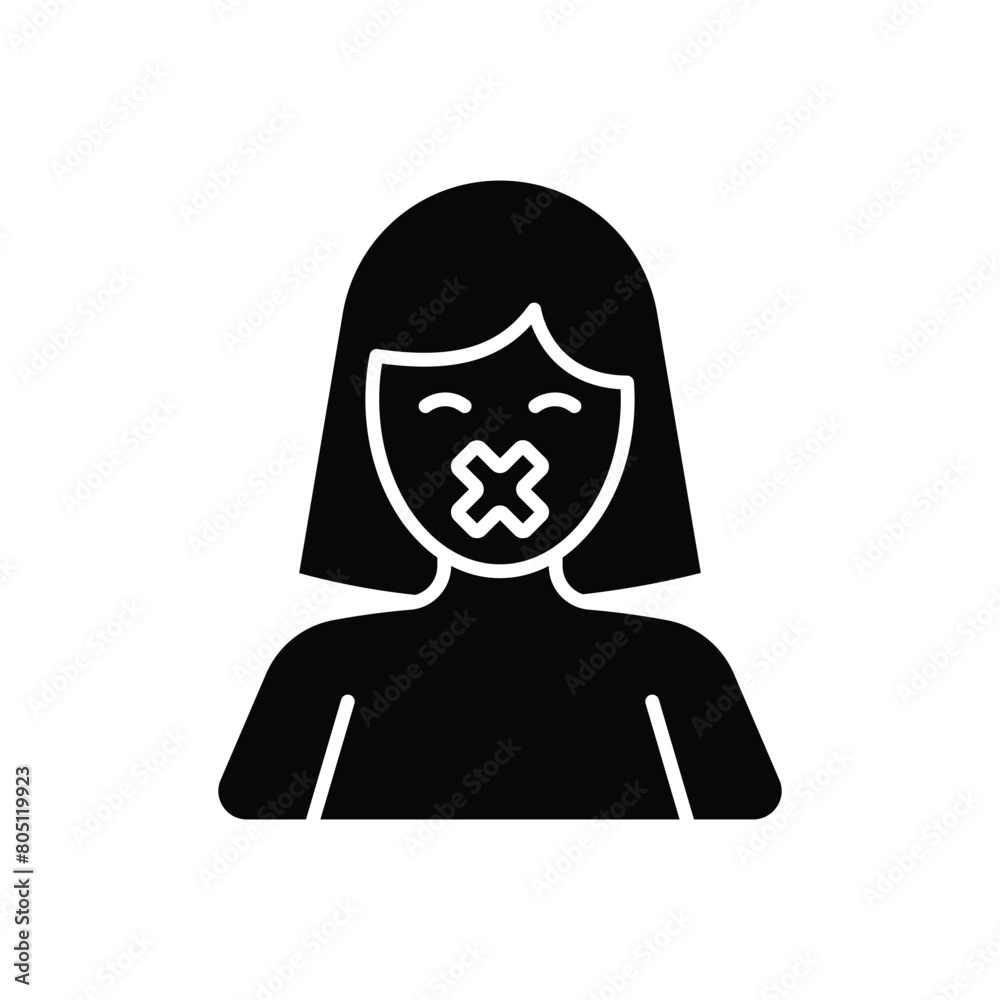Female Silent Protest vector icon Female Silent Protest vector icon
