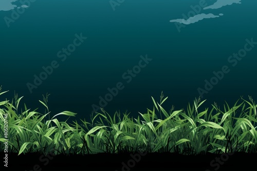 Vibrant green grass meadow illustration perfect for outdoor nature scenes and backgrounds