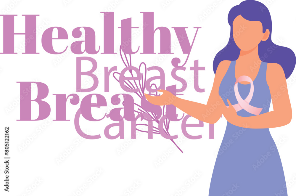 A girl is telling about healthy breast. A girl is telling about healthy breast.
