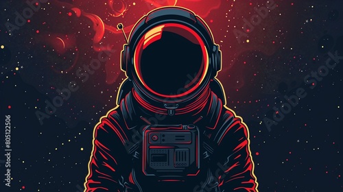 With its clean lines and bold colors, an astronaut flat cartoon logo design style is both modern and timeless 8K , high-resolution, ultra HD,up32K HD photo