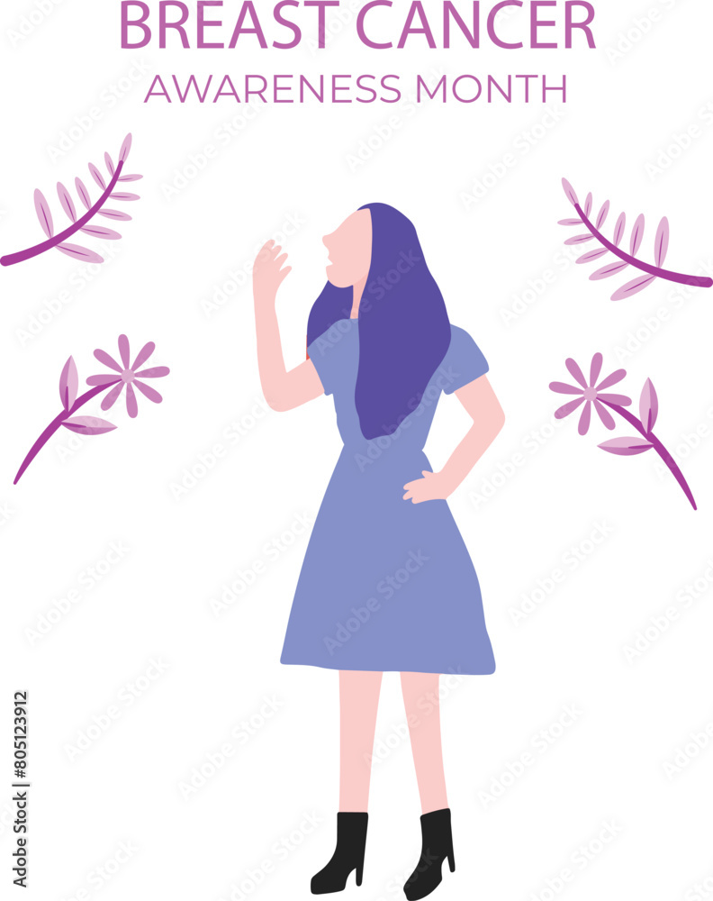 The girl is telling about the awareness month. The girl is telling about the awareness month.