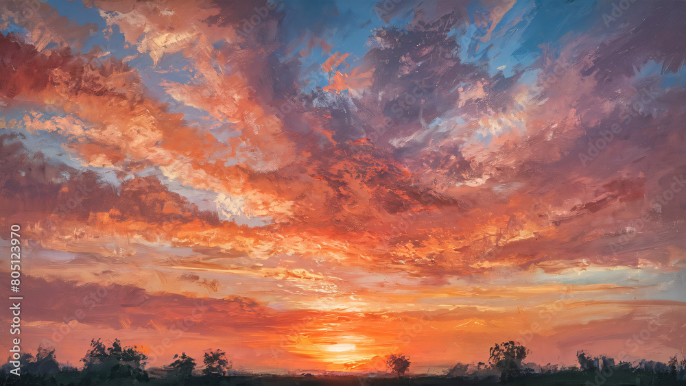 Fototapeta premium sunset in the mountains