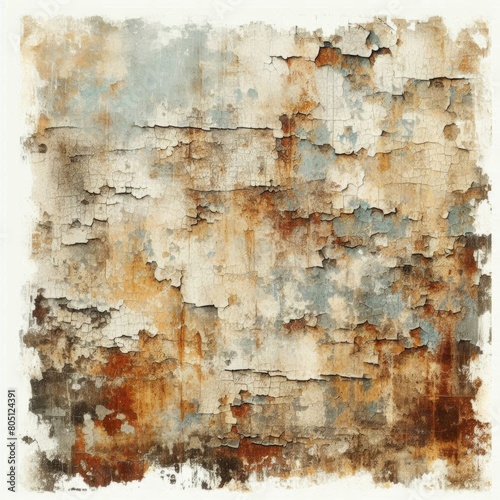 Rusty wall with paint on a transparent background © Vitaly