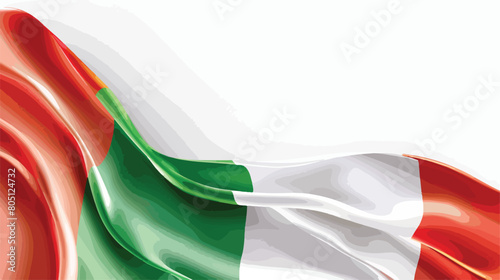 Italian flag on white background closeup Vector style