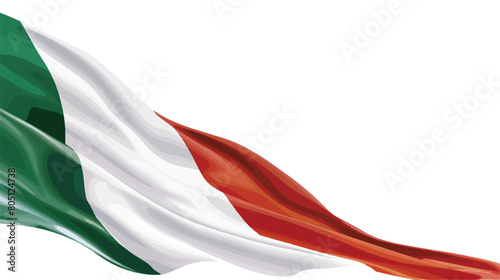 Italian flag on white background closeup Vector style