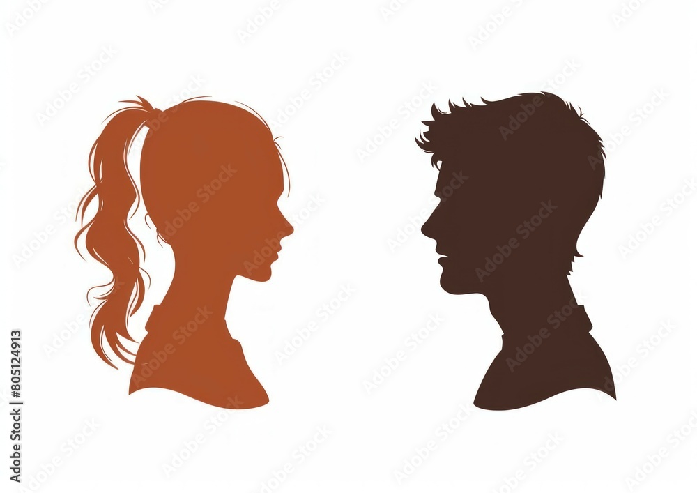 two vector profile picture icons side-by-side, isolated on white. two vector profile picture icons side-by-side, isolated on white.