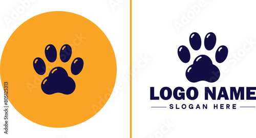 Pet paw icon dog cat puppy pet paw logo sign symbol editable vector