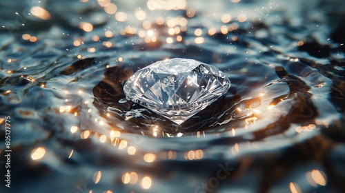 Diamond and ripple of water surface photo