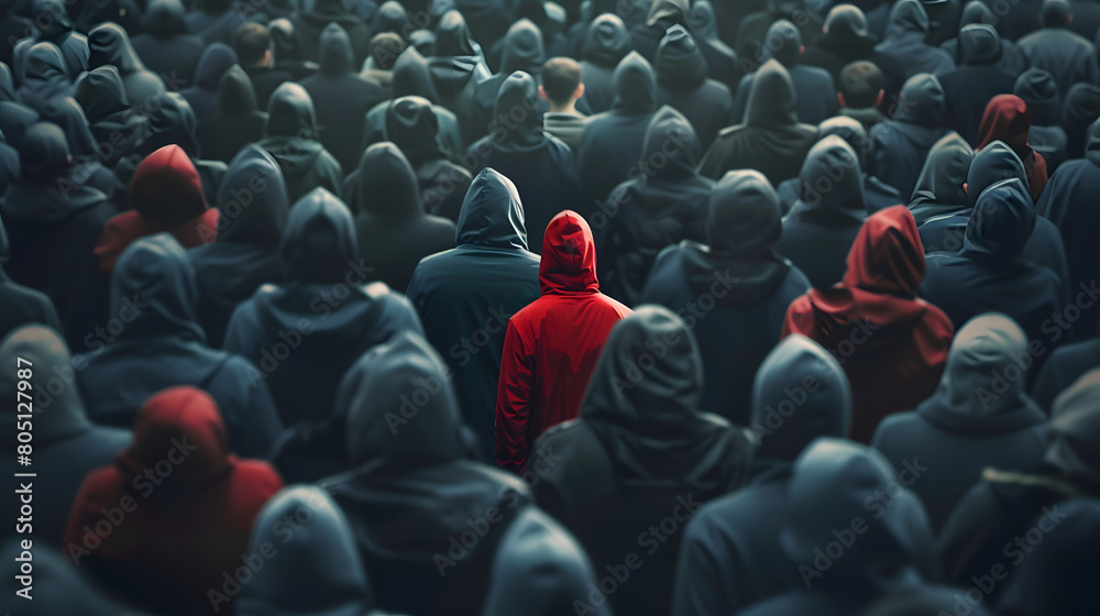 Fototapeta premium standing out from the crowd concept, creative