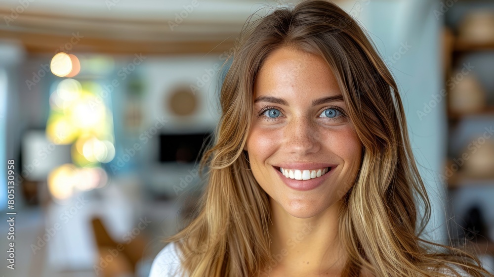 Smiling Woman With Long Hair