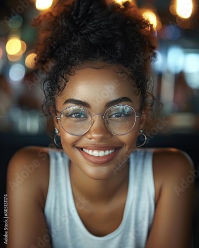 Smiling Woman in Glasses