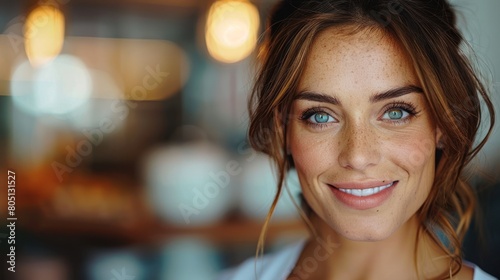 Close-Up Portrait of Woman With Blue Eyes