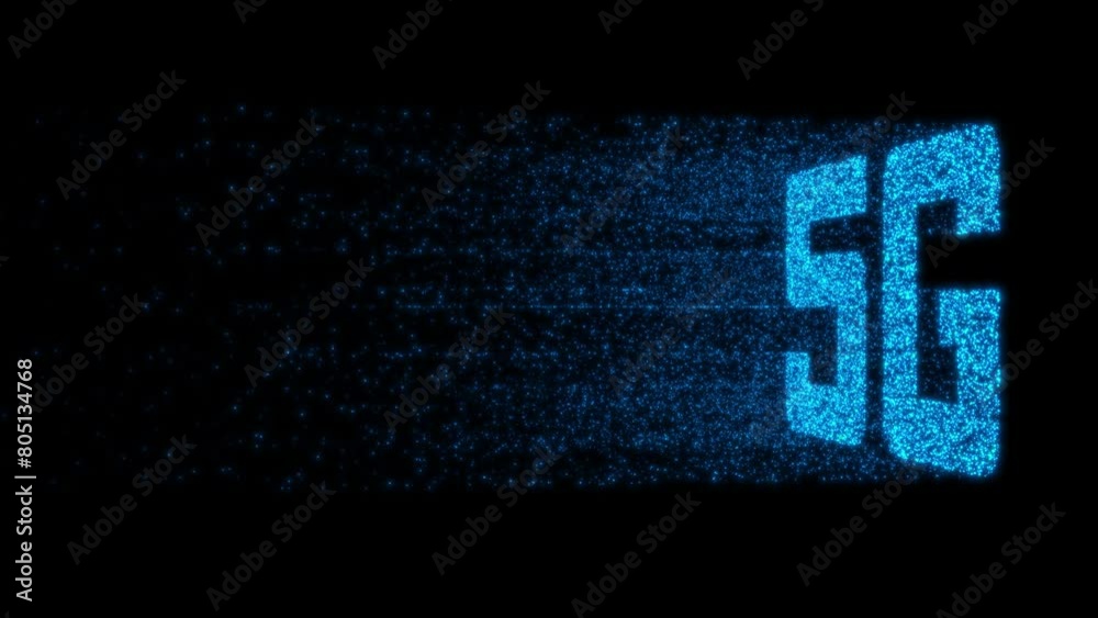 5G network digital concept. 5G High speed internet network communication technology for internet business. Connectivity Technology Futuristic HUD Particles 3D Concept Motion Graphics AI Web organizing