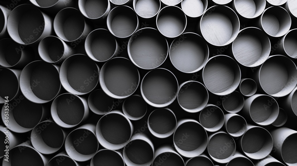 3D Grey cylinder pattern background. Generative ai illustration. 3D Grey cylinder pattern background. Generative ai illustration.