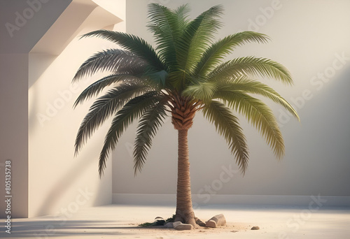 palm tree on minimal background