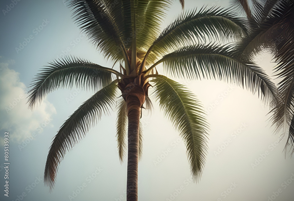 Obraz premium palm tree on minimal background