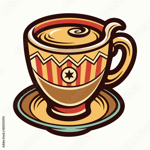 cartoon vintage cup logo