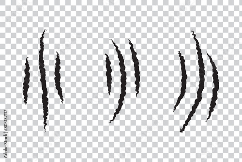 Animal claw scratches. Animal claw vector icons. Claw scratches