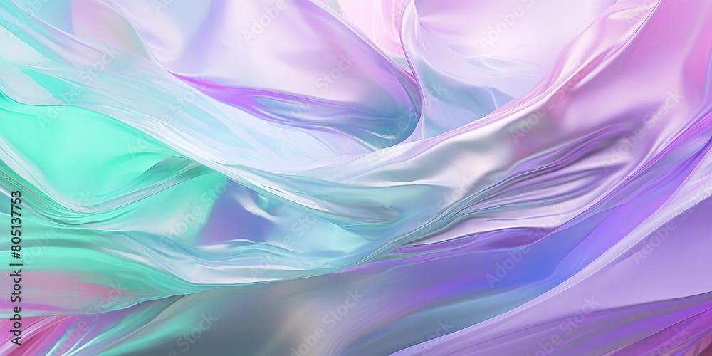 Abstract of pink, blue and green texture silk material pattern wave surface in aesthetics style background scene Abstract of pink, blue and green texture silk material pattern wave surface in aesthetics style background scene