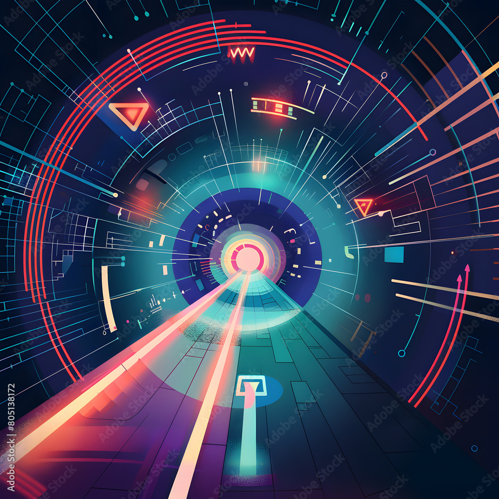 Secure VPN connection tunneling through the internet to ensure privacy and anonymity. Illustration for banner or website. Secure VPN connection tunneling through the internet to ensure privacy and anonymity. Illustration for banner or website.